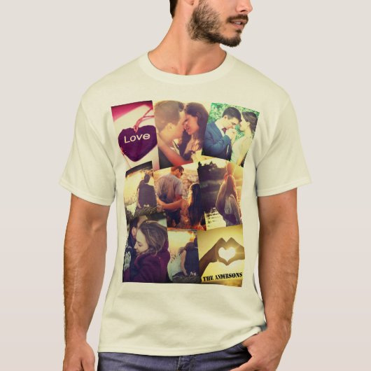 Aangepaste fotocollage t-shirt (Voorkant)