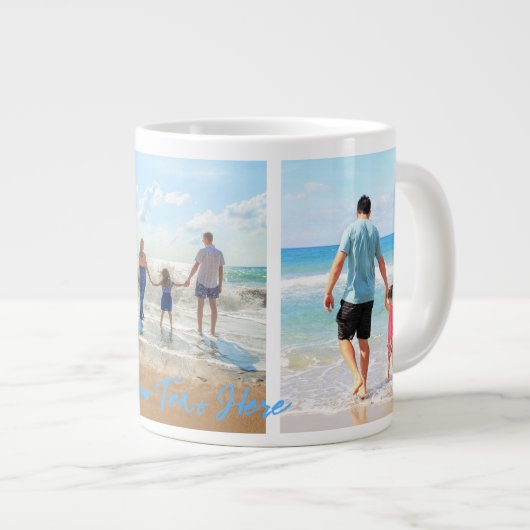 Aangepaste fotocollage tekst Je familie foto's cad Grote Koffiekop (Voorkant rechts)