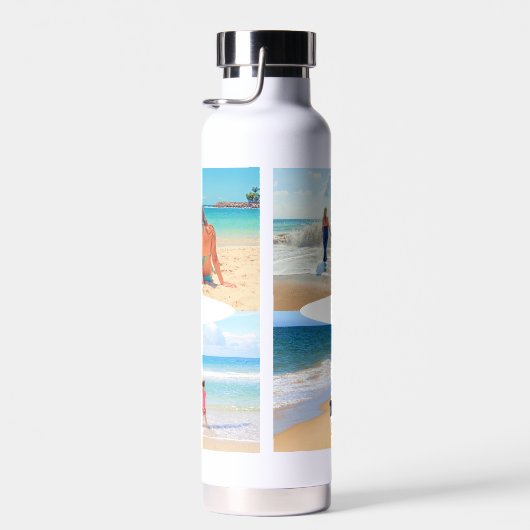 Aangepaste fotocollage tekst Je familie foto's cad Waterfles (Rechts)