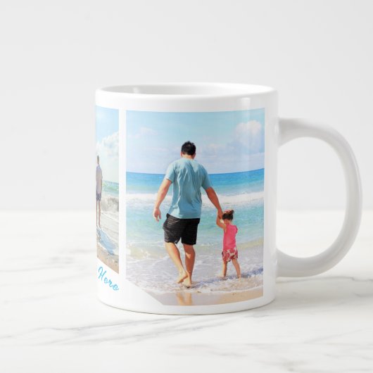 Aangepaste Fotocollage Tekst Mok Uw Foto's Design (Rechts)