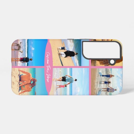 Aangepaste Fotocollage Tekst Samsung of iPhone Gev Samsung Galaxy Hoesje (Achterkant horizontaal)