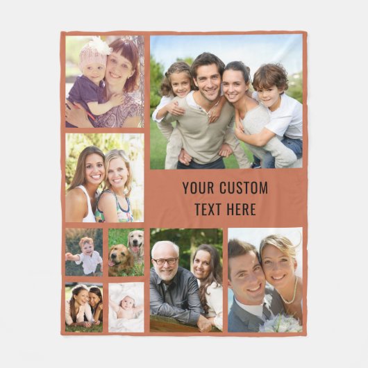 Aangepaste fotocollage Terracotta Fleece Deken (Voorkant)