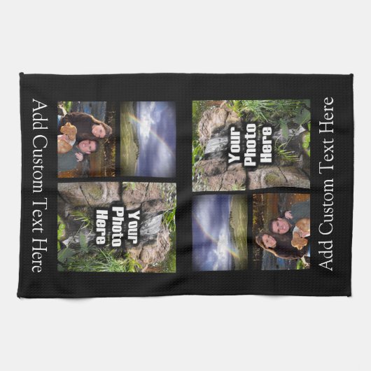 Aangepaste fotocollage theedoek (Horizontaal)