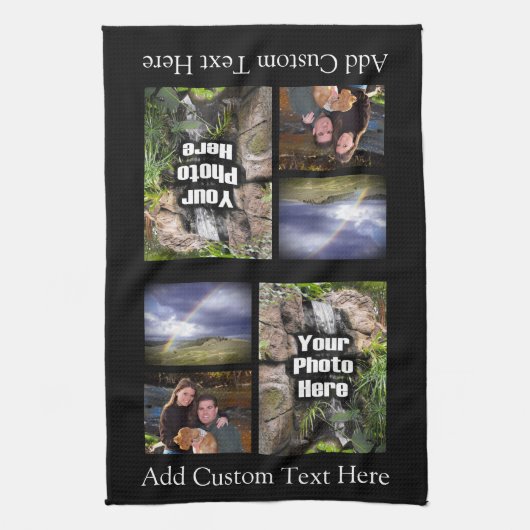 Aangepaste fotocollage theedoek (Verticaal)