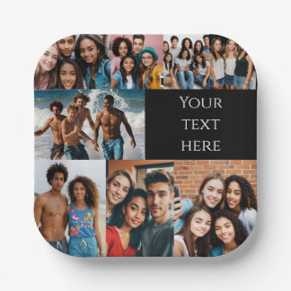 Aangepaste fotocollage tiener papieren bordje