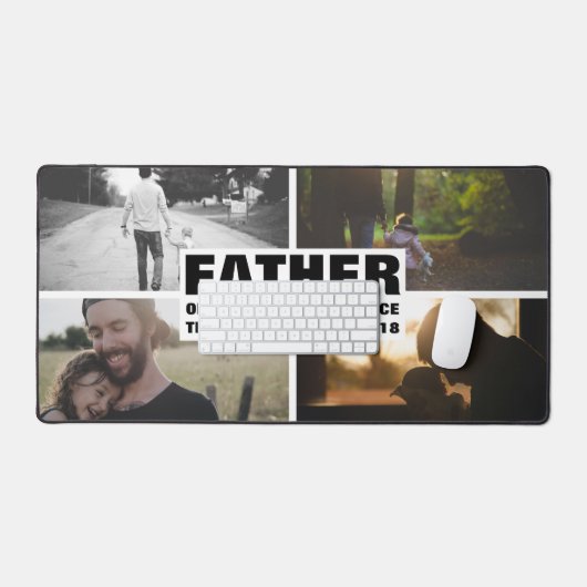 Aangepaste fotocollage vader van de dag van de vad bureaumat (Keyboard & Muis)