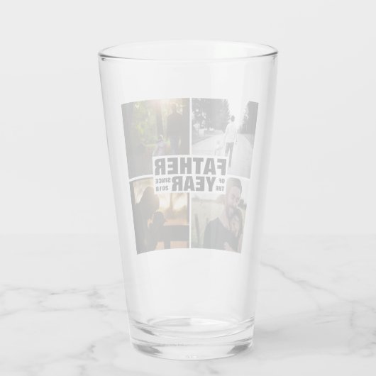 Aangepaste fotocollage vader van de dag van de vad glas (Achterkant)