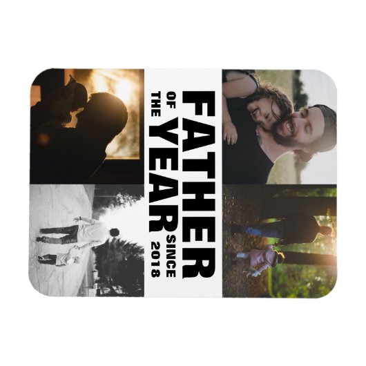 Aangepaste fotocollage vader van de dag van de vad magneet (Horizontaal)