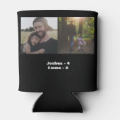 Aangepaste fotocollage vader van het jaar zwart blikjeskoeler (Achterkant)