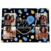 Aangepaste Fotocollage Verjaardag Blauw 30e Groot Cadeauzakje (Voorkant)