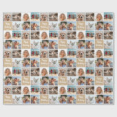 Aangepaste Fotocollage Verjaardag Modern Gold Cadeaupapier (Vlak)