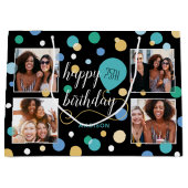 Aangepaste Fotocollage Verjaardag Turquoise 25th Groot Cadeauzakje (Voorkant)