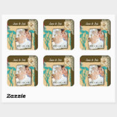 Aangepaste  fotocollage vierkante sticker (Vel)