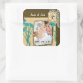 Aangepaste  fotocollage vierkante sticker (Tas)