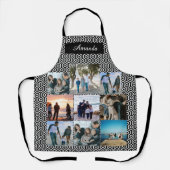 Aangepaste fotocollage voor familie met naam schort (Voorkant)
