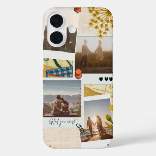 Aangepaste Fotocollage voor Koppels 'Fijn dat je iPhone 16 Hoesje