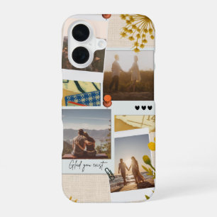 Aangepaste Fotocollage voor Koppels 'Fijn dat je iPhone 16 Hoesje