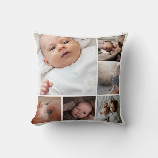 Aangepaste fotocollage voor monogram kussen (Voorkant)