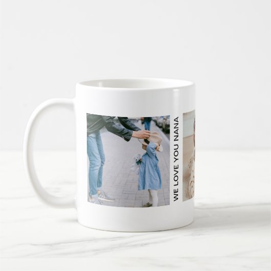 Aangepaste fotocollage voor oma Aangepaste tekst Koffiemok (Links)