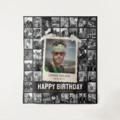 Aangepaste Fotocollage Wandtapijt, Leuk Retro Verj Wandkleed (Voorkant)