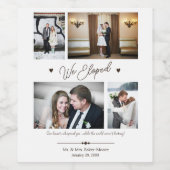 Aangepaste fotocollage We Eloped Bruiloft Wijn Etiket (Enkel label)
