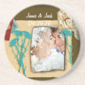 Aangepaste  fotocollage zandsteen onderzetter (Voorkant)