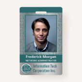 Aangepaste fotocomputer IT-medewerker streepjescod Badge (Voorkant)