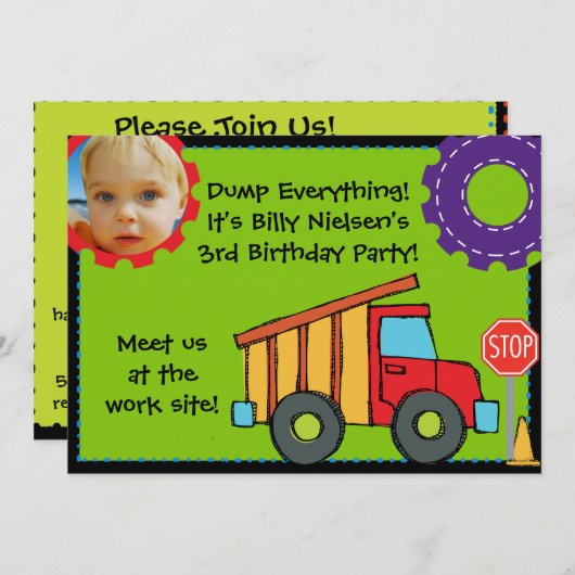 Aangepaste fotoconstructie - uitnodiging voor 5 x  (Voorkant / Achterkant)