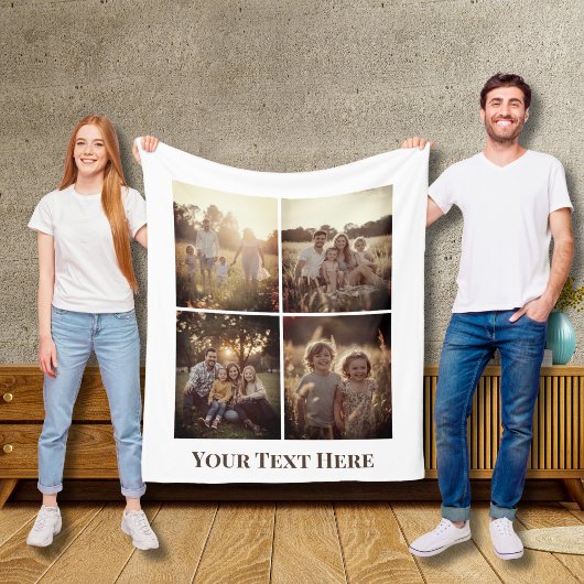 Aangepaste Fotodeken Collage Gepersonaliseerd Afbe Fleece Deken
