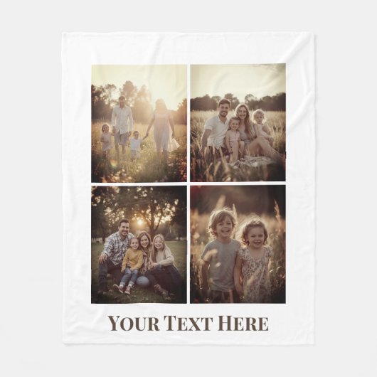 Aangepaste Fotodeken Collage Gepersonaliseerd Afbe Fleece Deken (Voorkant)