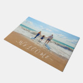 Aangepaste Fotodeurmat met Tekst Welkom Deurmat (Schuin)