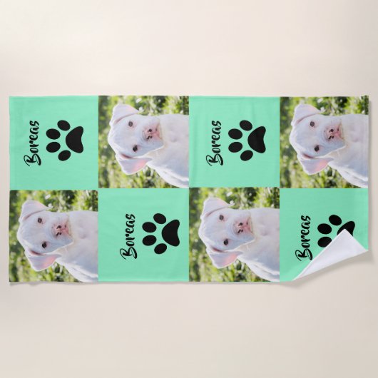 Aangepaste fotodoek met uw hond strandlaken (Voorkant)