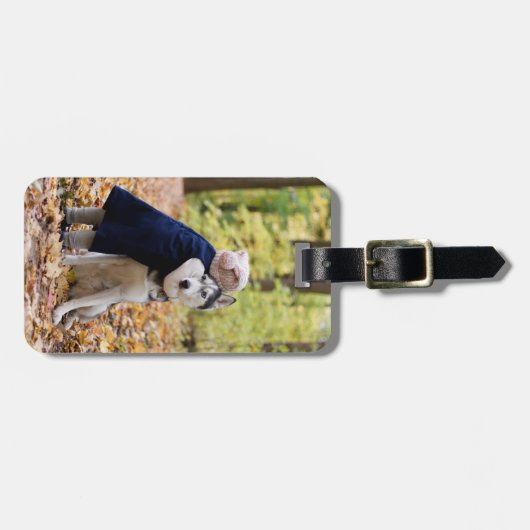 Aangepaste fotodog bagagelabel (Voorkant horizontaal)