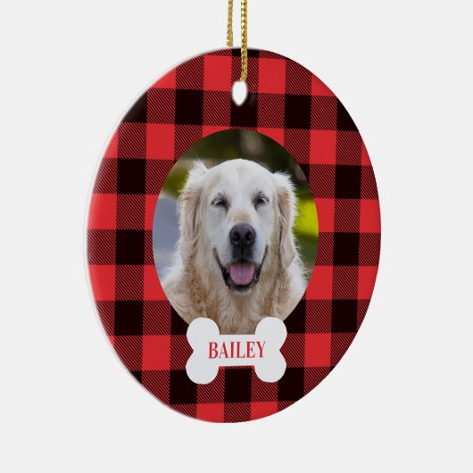 Aangepaste fotodog keramisch ornament (Rechts)