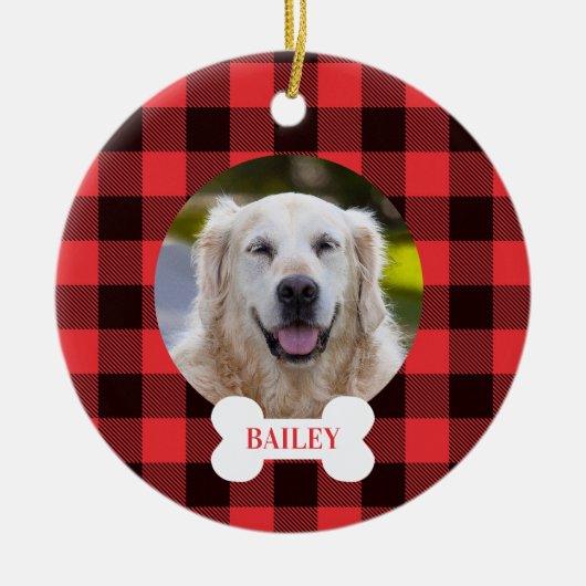 Aangepaste fotodog keramisch ornament (Voorkant)