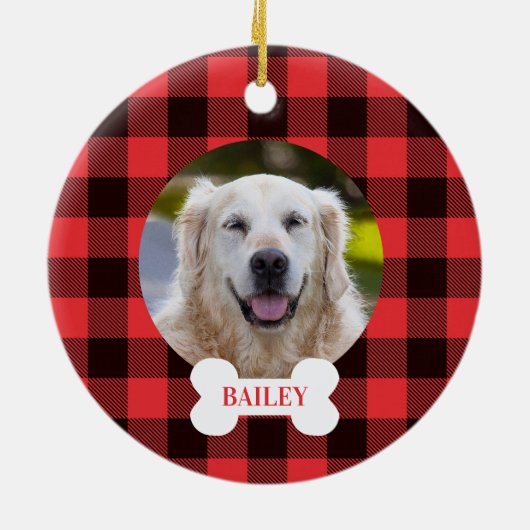 Aangepaste fotodog keramisch ornament (Achterkant)