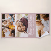 Aangepaste fotofamilie vrienden Modern Fun Blush Strandlaken (Voorkant)