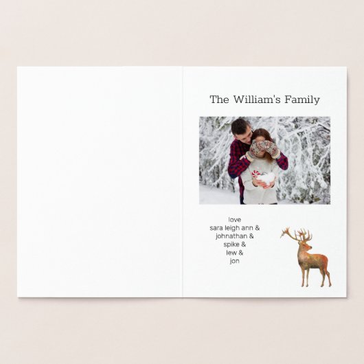 Aangepaste fotofeestdag en -datum folie kaarten (Binnen)