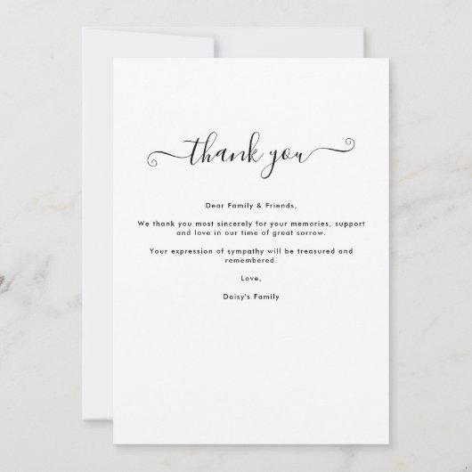 Aangepaste fotofeestdag - Hartelijk dank voor uw k Bedankkaart (Achterkant)