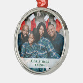 Aangepaste fotofeestdag metalen ornament (Links)