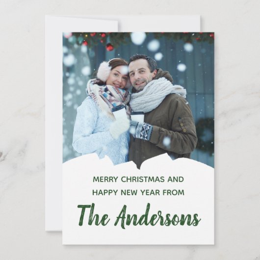 Aangepaste fotofeestdag Uw eigen bericht Kerstmis Kaart (Voorkant)