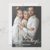 Aangepaste fotofeestkaart voor joyful Tidings Scri Feestdagenkaart (Voorkant)