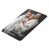 Aangepaste fotofeestkaart voor joyful Tidings Scri Magneet (Linkerzijde)