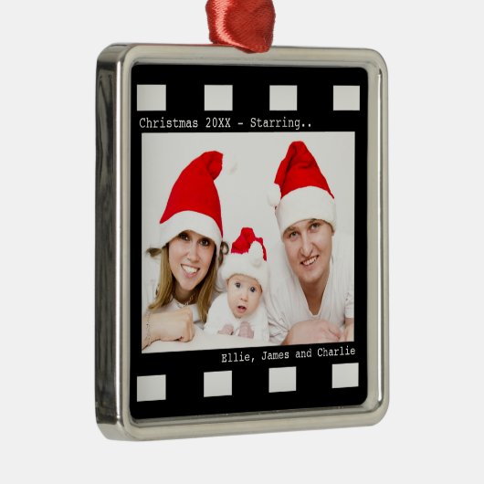 Aangepaste Fotofilm Reel Kerstmis Metalen Ornament (Rechts)