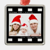 Aangepaste Fotofilm Reel Kerstmis Metalen Ornament (Voorkant)