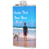 Aangepaste fotoflesje Geef je foto's en tekst op Heupfles (Links)