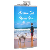 Aangepaste fotoflesje Geef je foto's en tekst op Heupfles (Rechts)