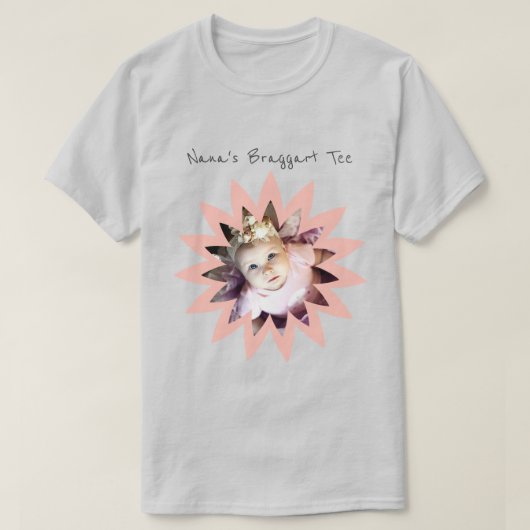 Aangepaste fotofotobewerking - Heldere roze Sjablo T-shirt (Design voorkant)