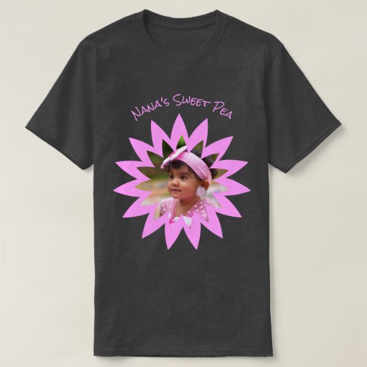 Aangepaste fotofotobewerking - Heldere roze Sjablo T-shirt (Design voorkant)