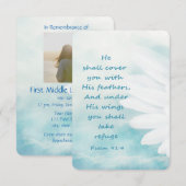 Aangepaste fotogedenkdienst Nodig Bijbelversie uit Kaart (Voorkant / Achterkant)